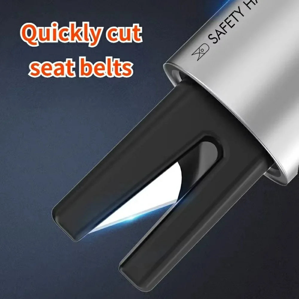 Car Safety Hammer Emergency Escape Tool Tungsten Steel Window Breaker Seatbelt Cutter - Silver - 7
