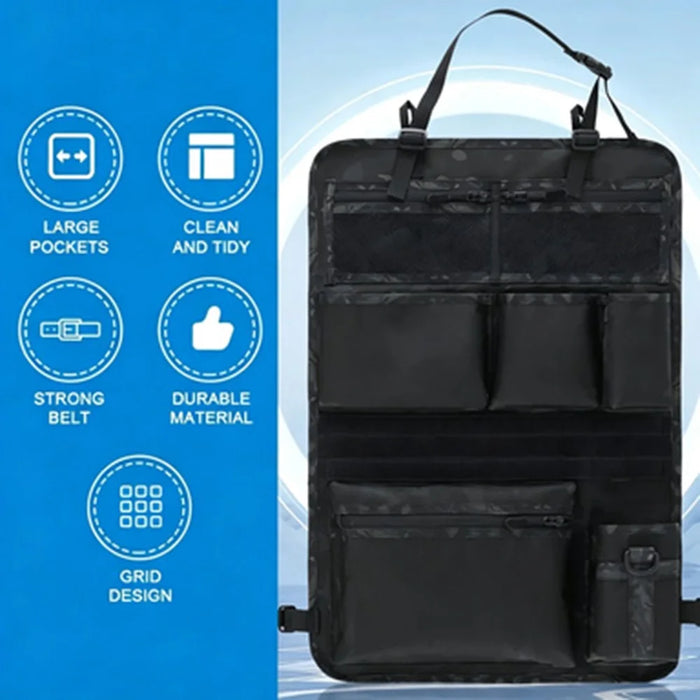 600D Oxford Fabric Car Seat Back Hanging Organizer Multi Pocket Storage Bag for SUV - Black - 2