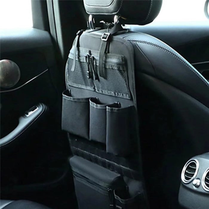600D Oxford Fabric Car Seat Back Hanging Organizer Multi Pocket Storage Bag for SUV - Black - 4