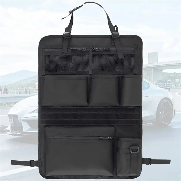600D Oxford Fabric Car Seat Back Hanging Organizer Multi Pocket Storage Bag for SUV - Black - 5