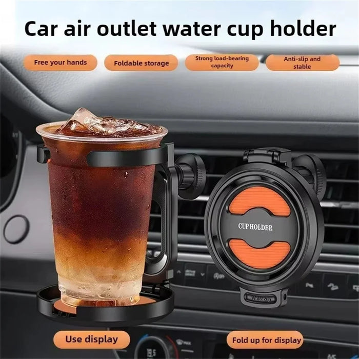 Air Vent Mount Car Cup Holder Foldable Auto Drink Holder for Coffee Cup Water Bottle - Orange - 4