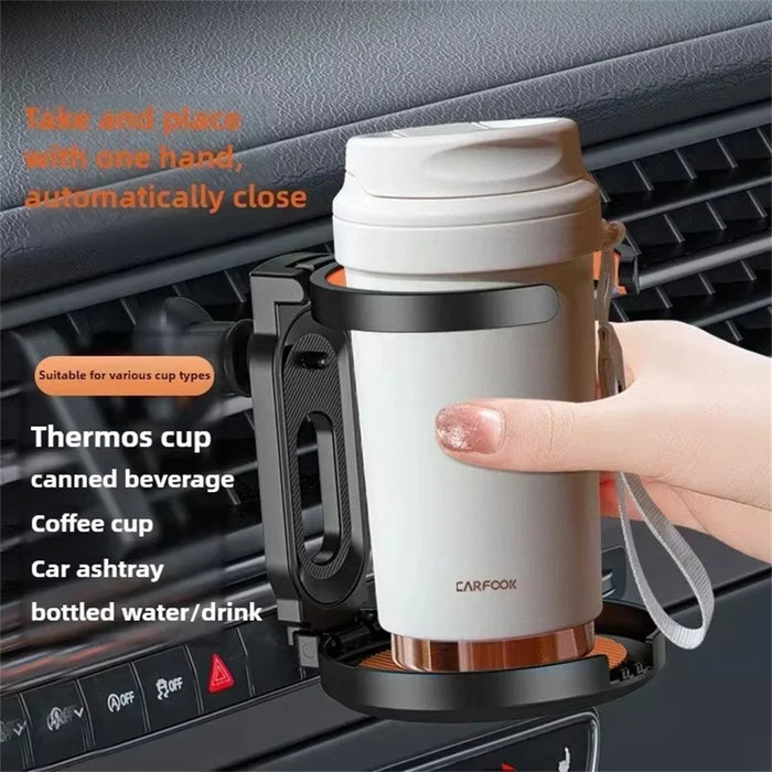 Air Vent Mount Car Cup Holder Foldable Auto Drink Holder for Coffee Cup Water Bottle - Orange - 5