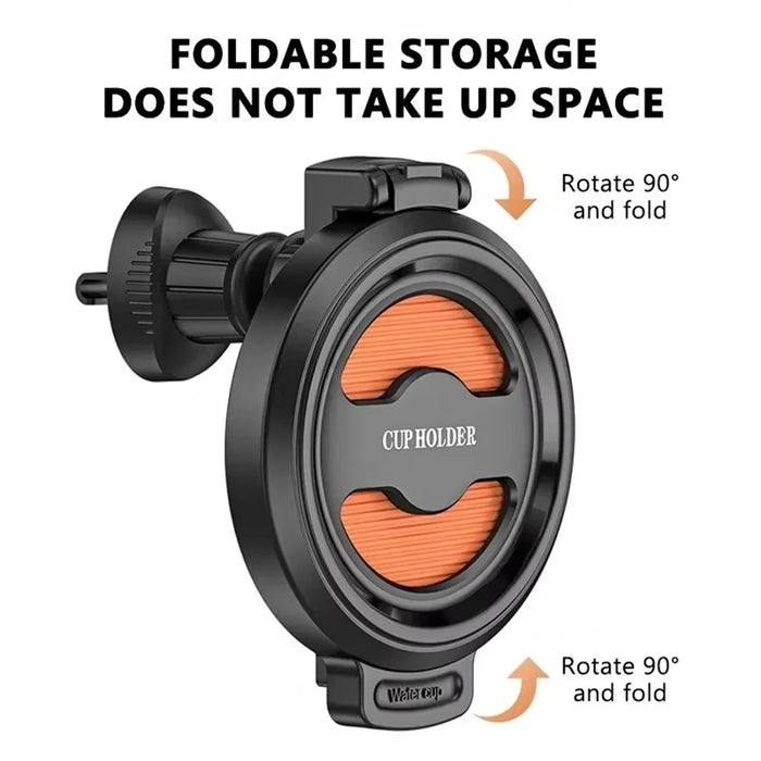 Air Vent Mount Car Cup Holder Foldable Auto Drink Holder for Coffee Cup Water Bottle - Orange - 7
