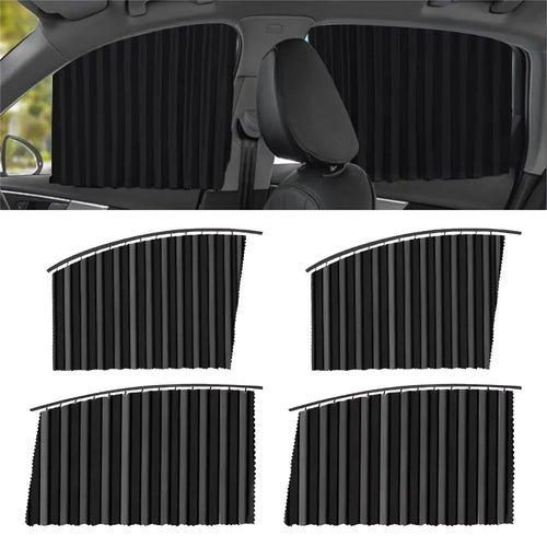 4Pcs / Set Car Magnetic Sunshade Side Window UV Protection Privacy Curtain for SUV Sedan - Black - 1