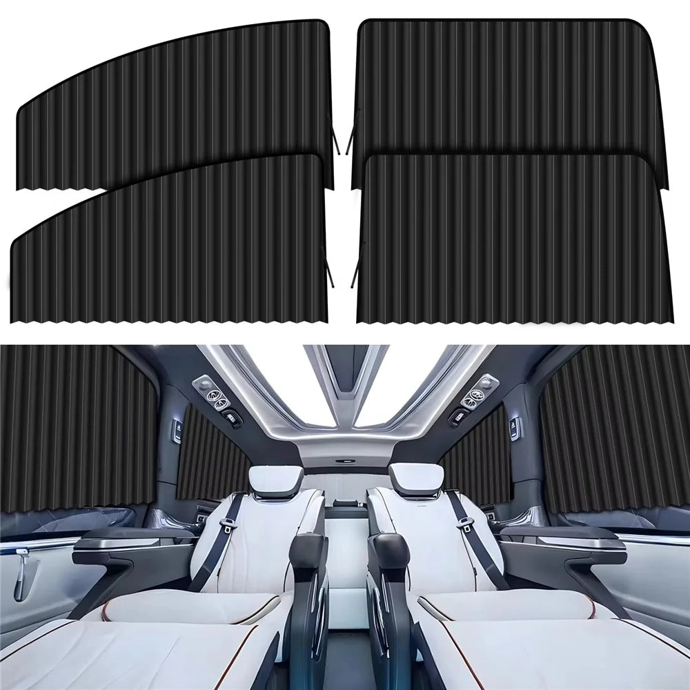 4Pcs / Set Car Magnetic Sunshade Side Window UV Protection Privacy Curtain for SUV Sedan - Black - 3