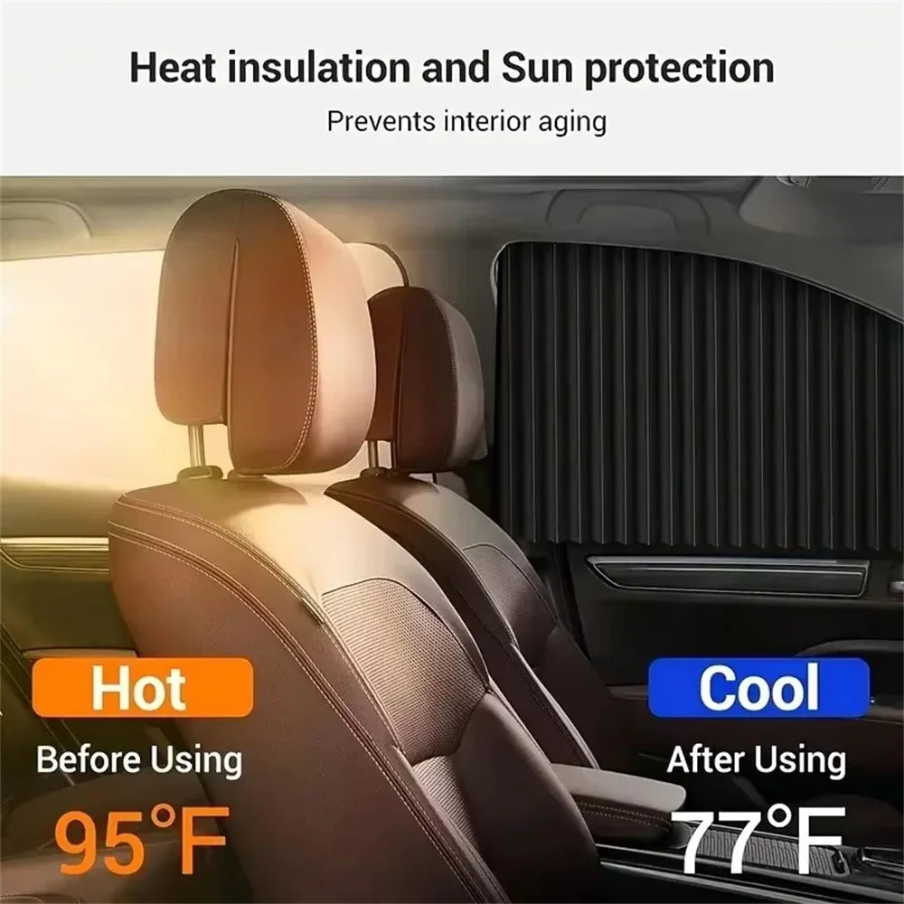 4Pcs / Set Car Magnetic Sunshade Side Window UV Protection Privacy Curtain for SUV Sedan - Black - 4