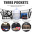 110x30cm Truck Cargo Net Organizer Mesh Storage Bag 3 Pockets Trunk Organizer for SUV Pickup Bed - Black - 3