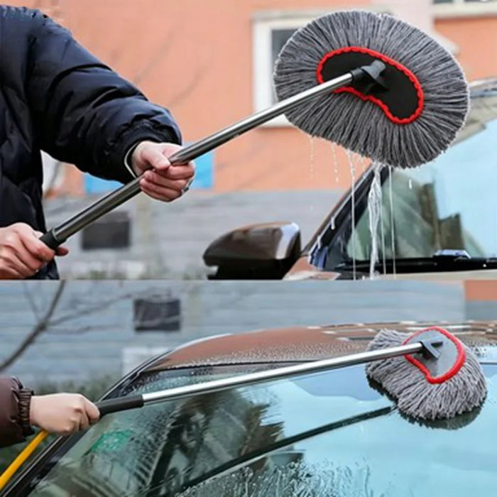 Car Wash Mop Brush with 5m Hose 75cm Long Handle Microfiber Brush Quick Connector Auto Cleaning Tool Kit - 2