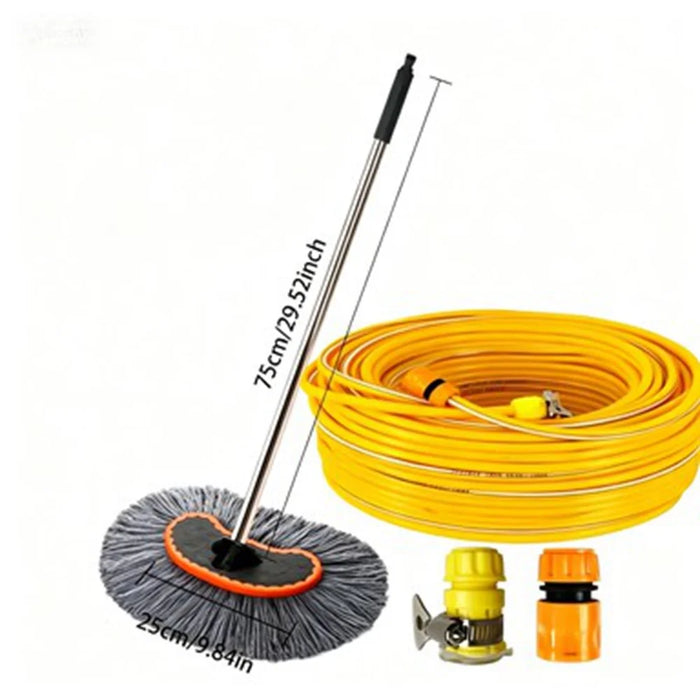 Car Wash Mop Brush with 5m Hose 75cm Long Handle Microfiber Brush Quick Connector Auto Cleaning Tool Kit - 7