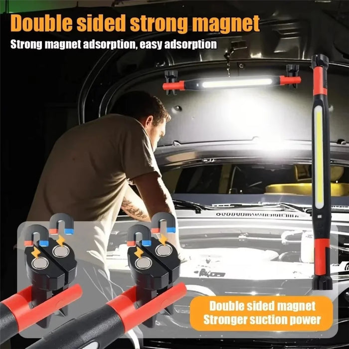 3000 Lumens LED Work Light Magnetic Rechargeable Dimming COB Flashlight 360 Degree Rotating Auto Inspection Light Repair Lamp for Car Repair Emergency - 4