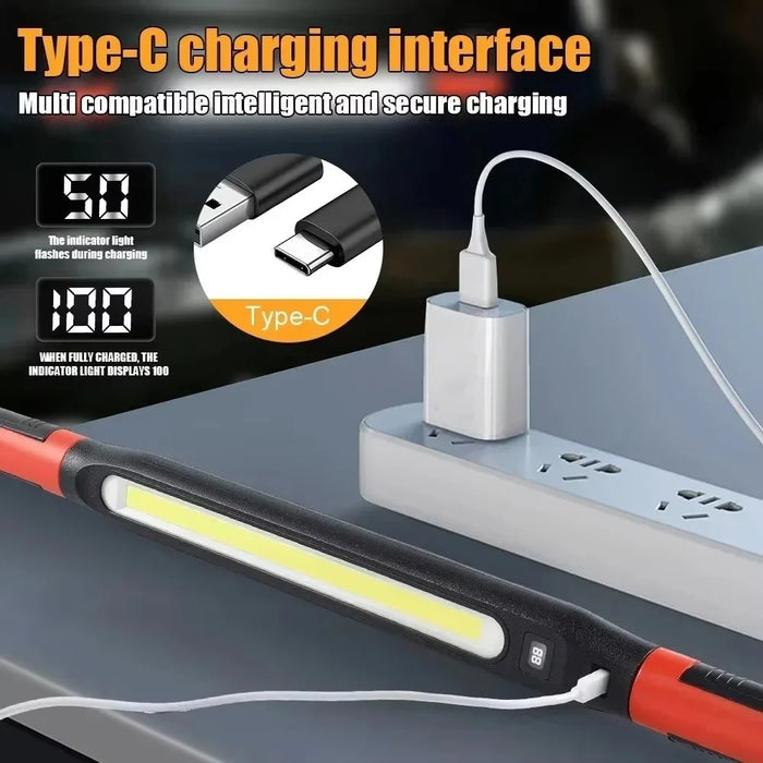 3000 Lumens LED Work Light Magnetic Rechargeable Dimming COB Flashlight 360 Degree Rotating Auto Inspection Light Repair Lamp for Car Repair Emergency - 5