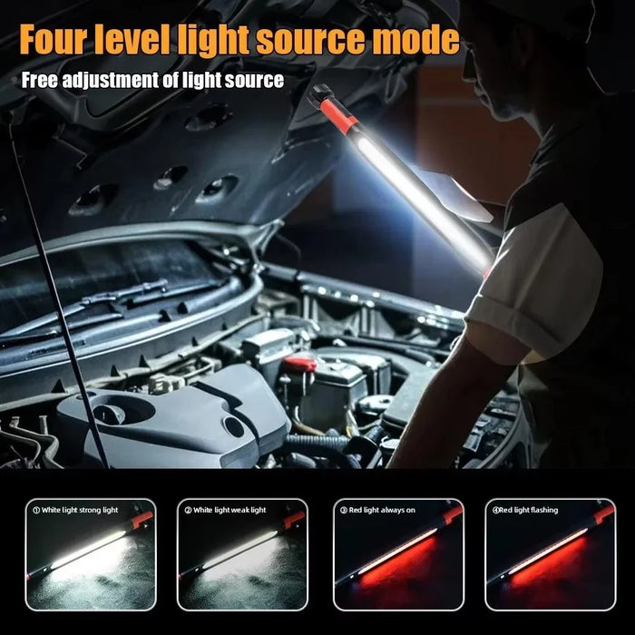 3000 Lumens LED Work Light Magnetic Rechargeable Dimming COB Flashlight 360 Degree Rotating Auto Inspection Light Repair Lamp for Car Repair Emergency - 6