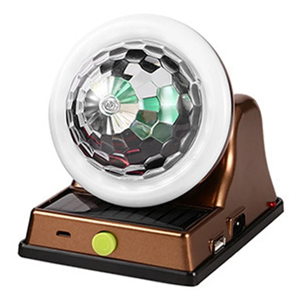 Solar Powered LED Disco Magic Ball Light RGB Motion Sensor IP55 Waterproof Party Light for DJ KTV Bar - Gold - 1