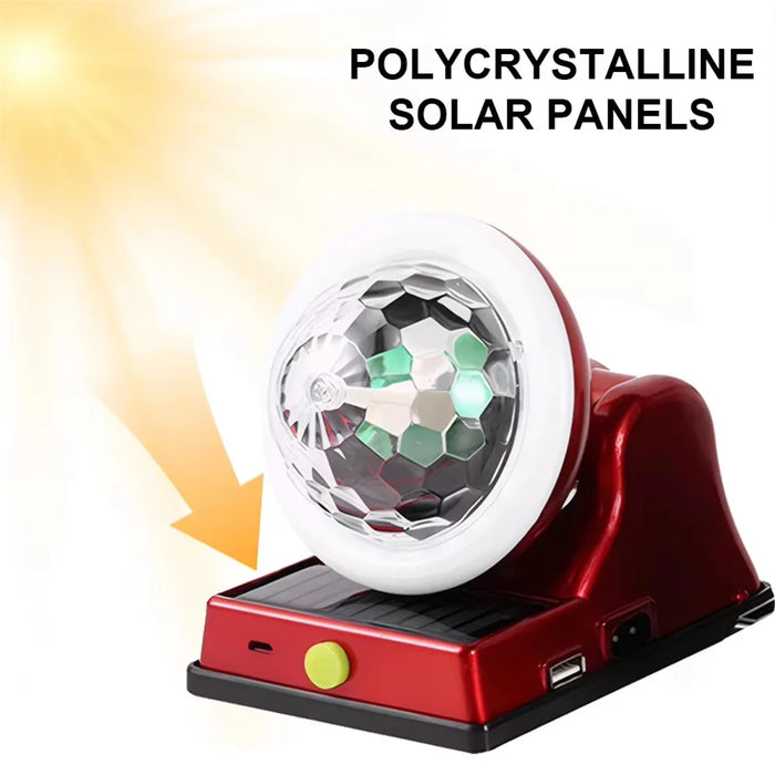Solar Powered LED Disco Magic Ball Light RGB Motion Sensor IP55 Waterproof Party Light for DJ KTV Bar - Gold - 3