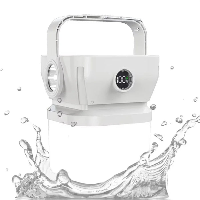 Solar Camping Lantern 360 Degree Rechargeable Waterproof Portable LED Light for Outdoor Emergency - White - 3
