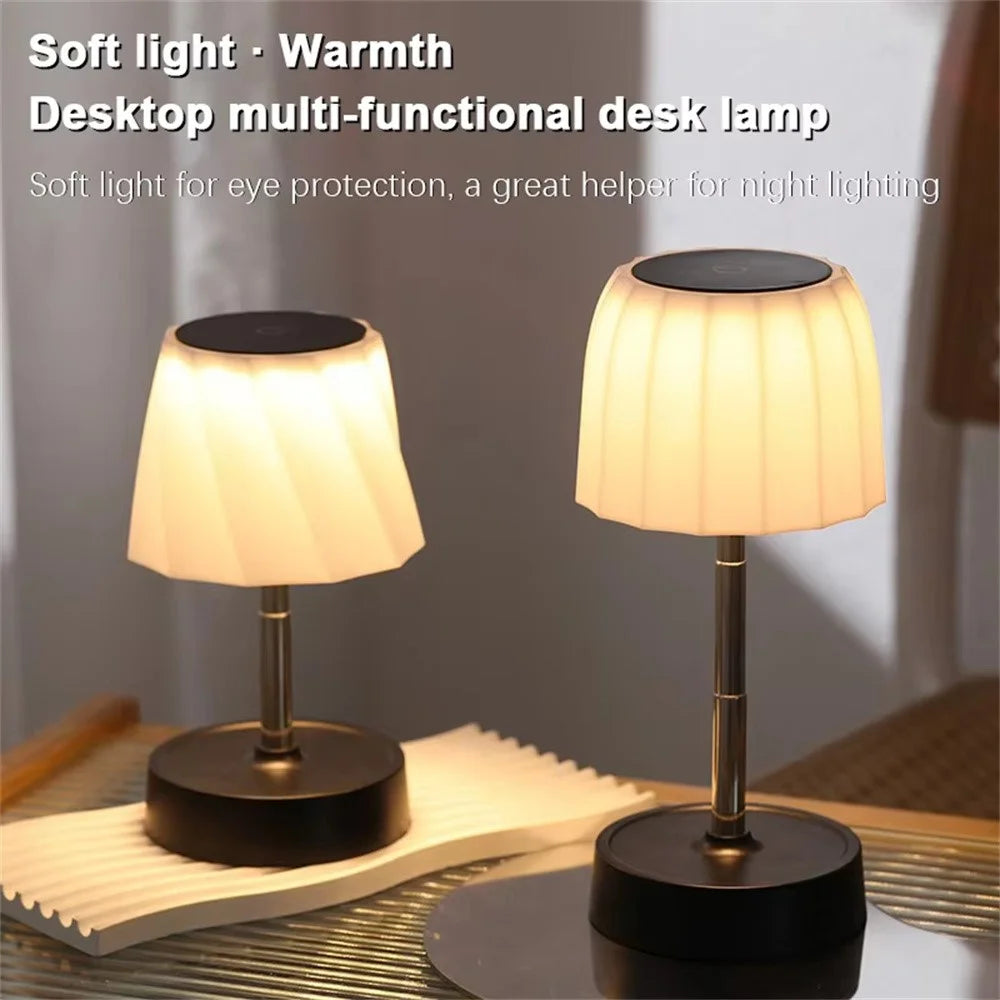 Touch Control LED Table Lamp Rechargeable Wireless Stepless Dimming Desktop Light for Bedroom Living Room - Stripes - 5