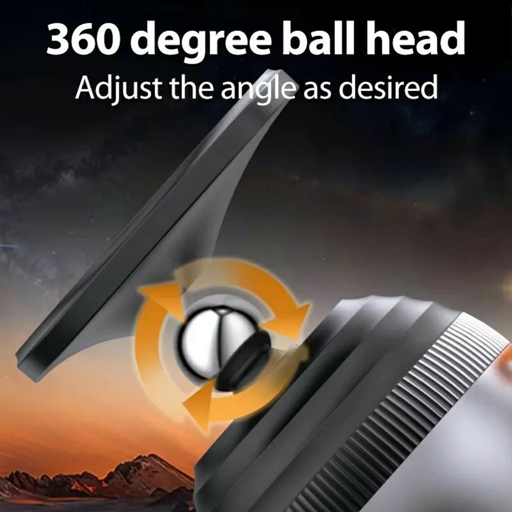 Magnetic Car Phone Holder Adhesive Mount 360 Degree Rotating Cellphone Stand with Cable Clip - Grey - 3