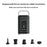 2400mAh Mini Electric Air Pump with 5 Air Nozzles Cordless Inflator with LED Light for Camping - Black - 6