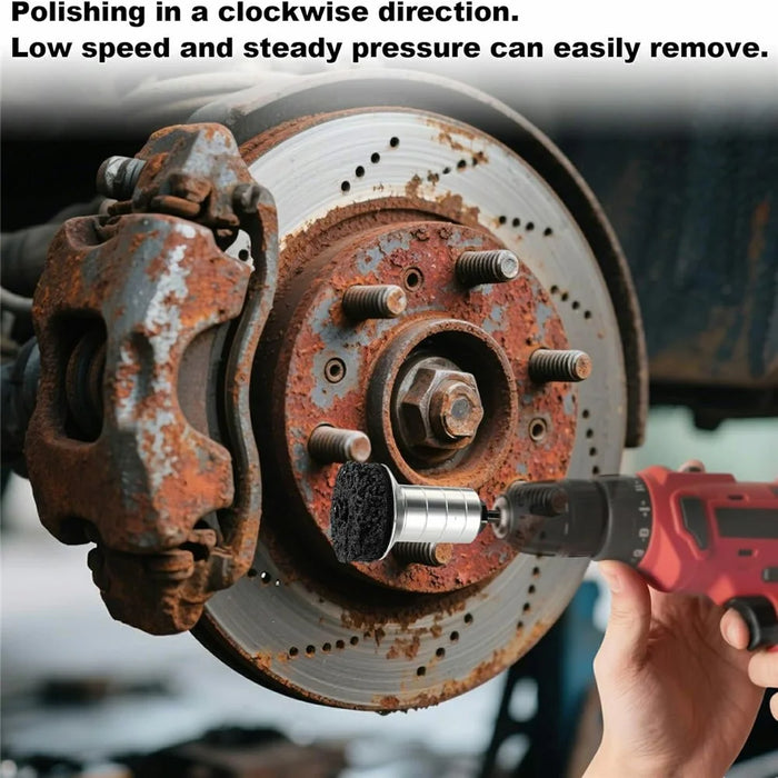 9Pcs Wheel Hub Brake Disc Rust Removal Tool Kit with 5 Grinding Discs Wire Brush Gloves for Car Maintenance - 7
