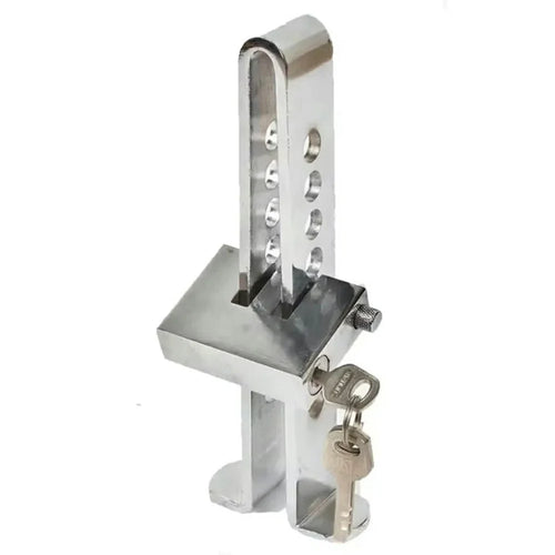 8 Holes Car Pedal Lock Steel Anti-Theft Brake Clutch Security Lock with 3 Keys for Vehicle Safety - Silver - 1