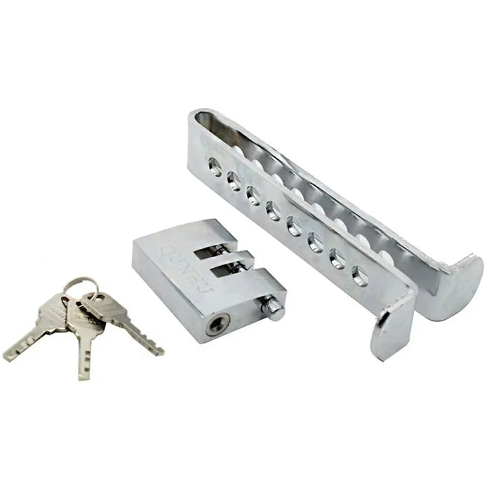 8 Holes Car Pedal Lock Steel Anti-Theft Brake Clutch Security Lock with 3 Keys for Vehicle Safety - Silver - 2