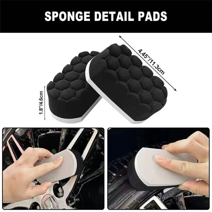 7Pcs Car Detailing Brush Kit Soft Wheel Hub Detail Brush Sponge Pad Car Wash Tools Set - 5