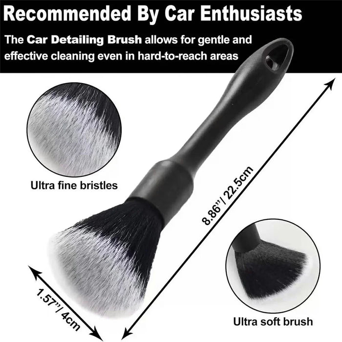 9Pcs Car Detailing Brush Kit Soft Wheel Hub Detail Brush Sponge Pad Car Wash Tools Set - 2