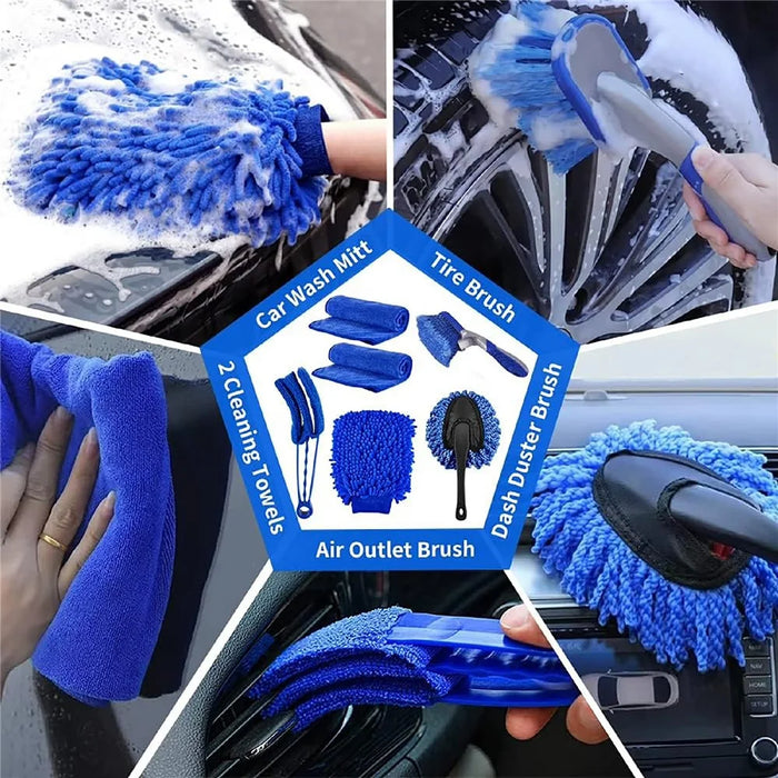 33Pcs Car Cleaning Kit Auto Detailing Tools Drill Brush Microfiber Towel Tire Brush for Interior Exterior - 3