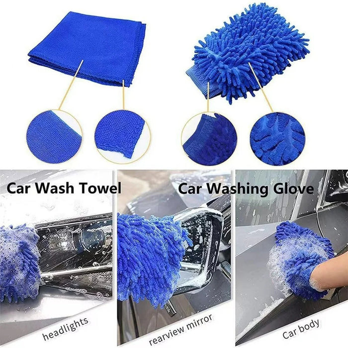 33Pcs Car Cleaning Kit Auto Detailing Tools Drill Brush Microfiber Towel Tire Brush for Interior Exterior - 5