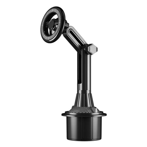 Car Cup Holder Mount 360 Degree Rotatable Magnetic Phone Stand for 4-7 Inch Smartphones - Black - 1