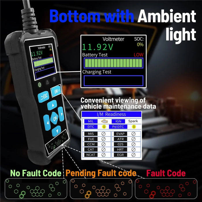 AT100 1.8 Inch TFT Screen OBD2 Scanner Car Diagnostic Tool Engine Code Reader for Auto Repair - 3