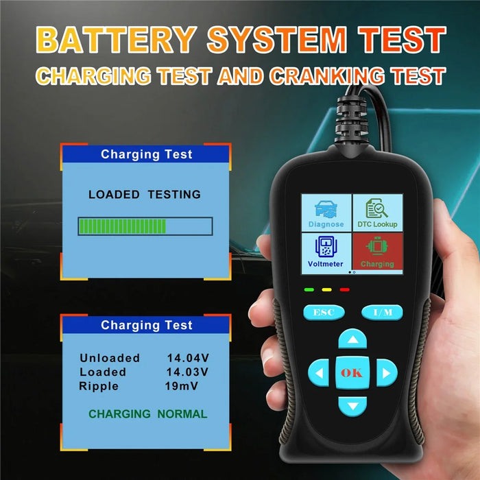 AT200 OBD2 Diagnostic Scanner Tool Built-in Voltmeter 30000+ DTC Codes for Car Fault Detection - 5