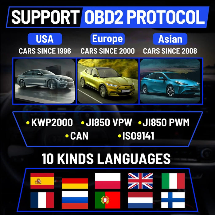 AT300 OBD2 Scanner 1.8 Inch TFT Screen Car Diagnostic Tool Battery Test Code Reader for Engine Check - 6