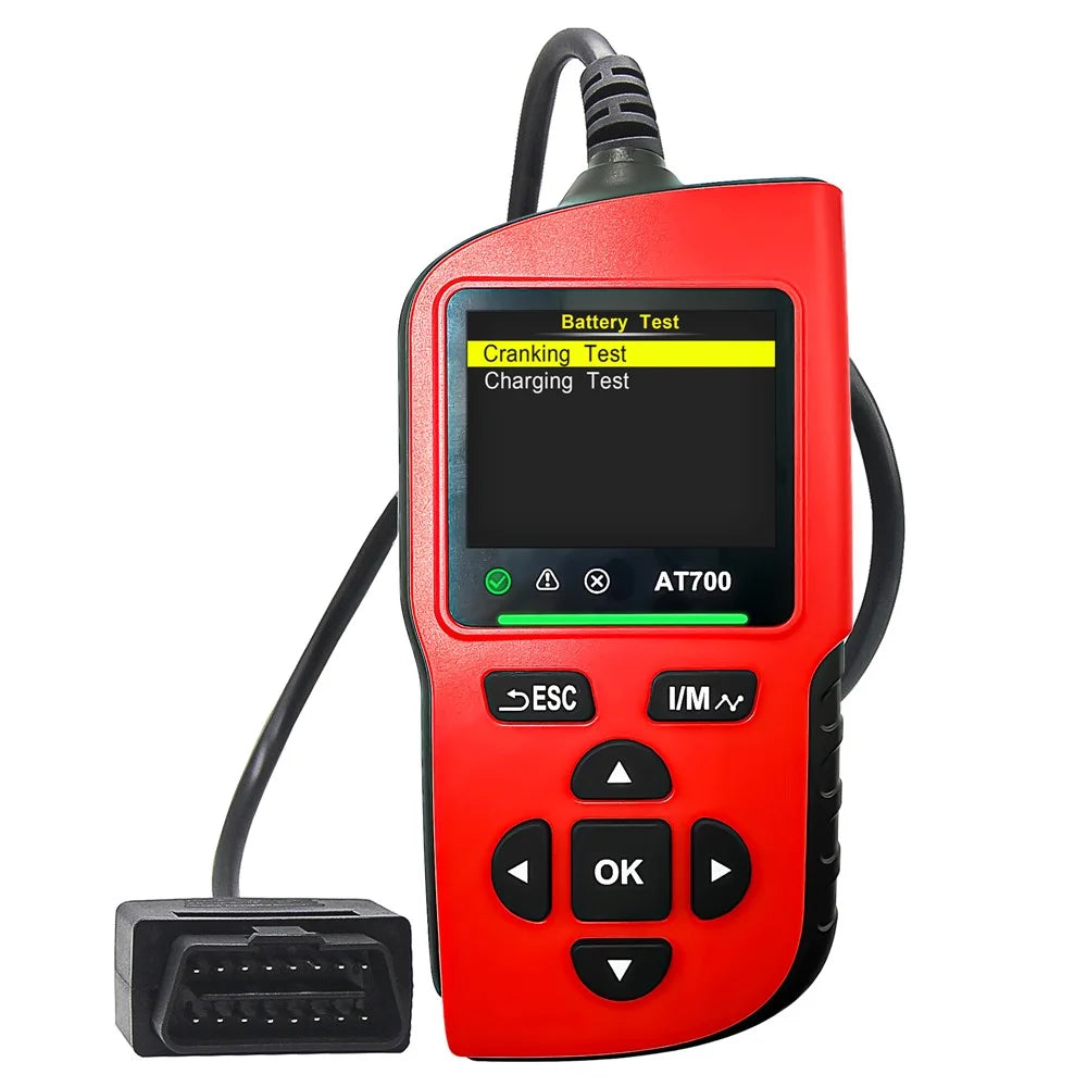 AT700 OBD2 Scanner 2.4 Inch TFT Screen Battery Test Car Diagnostic Tool Support Cloud Print - Red - 1