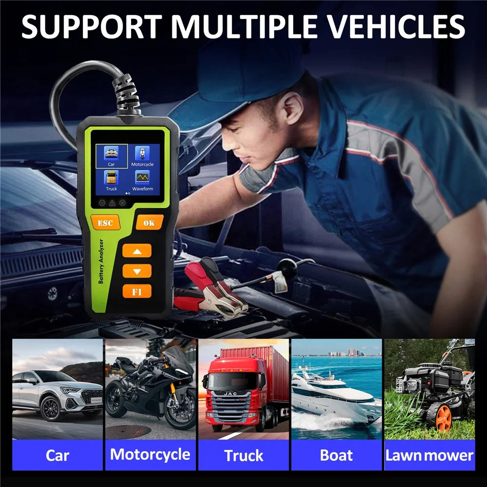 BT30 1.8 Inch TFT Screen Battery Tester Analyzer 6V / 12V / 24V Car Motorcycle Truck Lead Acid Battery Health Tester - 3