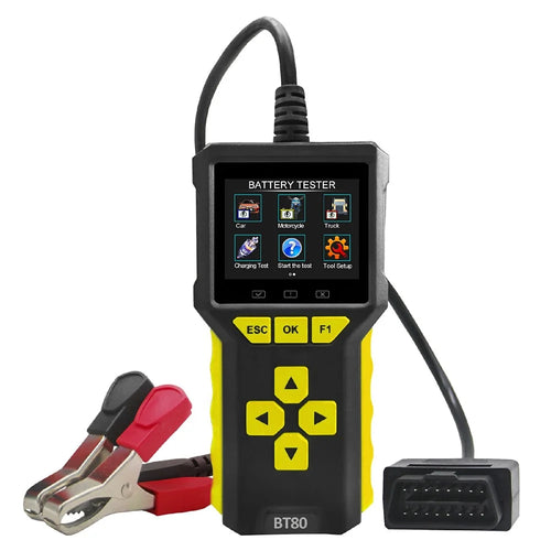 BT80 2 in 1 OBD2 Scanner 6V-24V Battery Tester Diagnostic Tool for Car Motorcycle Truck - 1