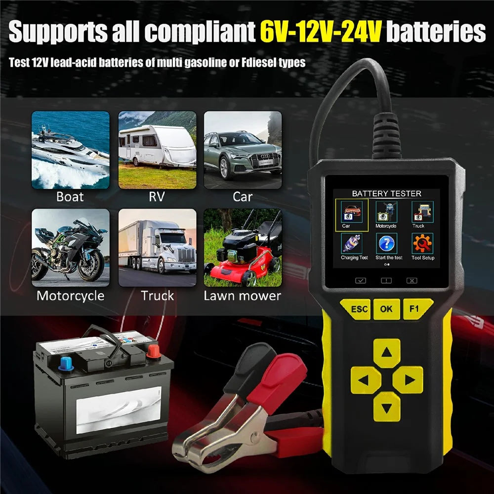 BT80 2 in 1 OBD2 Scanner 6V-24V Battery Tester Diagnostic Tool for Car Motorcycle Truck - 4