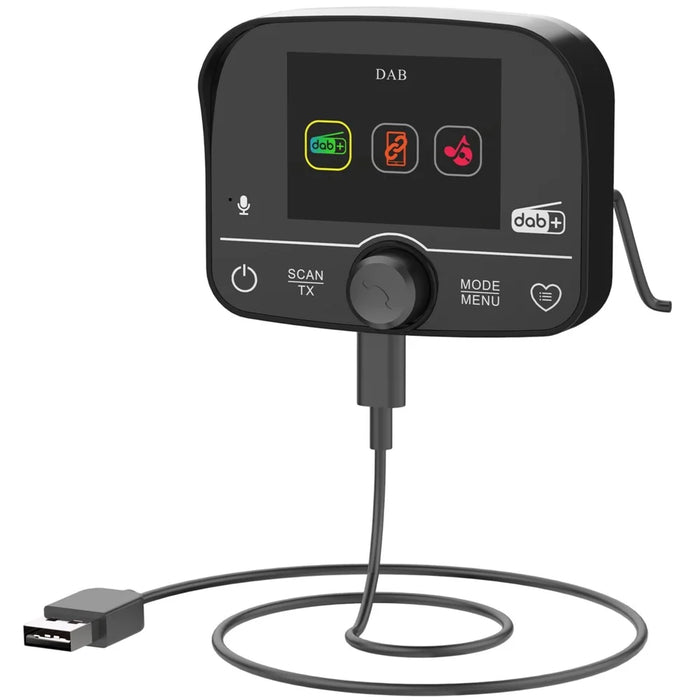 C9 Car DAB Digital Radio Receiver Bluetooth-compatible 2.4 Inch Touch Screen USB-C FM Transmitter for Car Audio - Black - 1