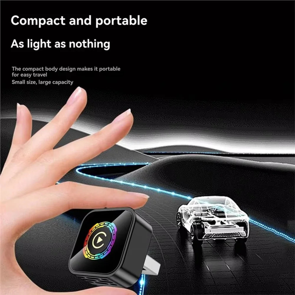 Q1A 2 in 1 Wireless CarPlay Android Auto Adapter BT5.0 Dual Band WiFi USB Dongle with One Button Switching - Black - 7