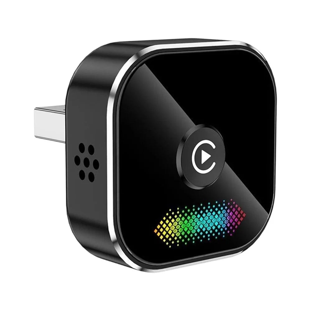 Q1A 2-in-1 Wired to Wireless CarPlay Android Auto Adapter Bluetooth-compatible 5.0 USB Dongle with Button for Car - Black - 1