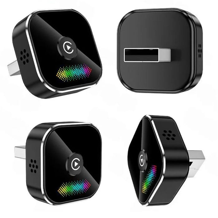Q1A 2-in-1 Wired to Wireless CarPlay Android Auto Adapter Bluetooth-compatible 5.0 USB Dongle with Button for Car - Black - 2