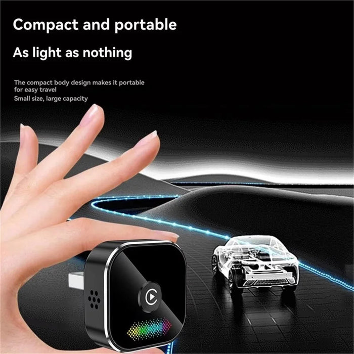 Q1A 2-in-1 Wired to Wireless CarPlay Android Auto Adapter Bluetooth-compatible 5.0 USB Dongle with Button for Car - Black - 5