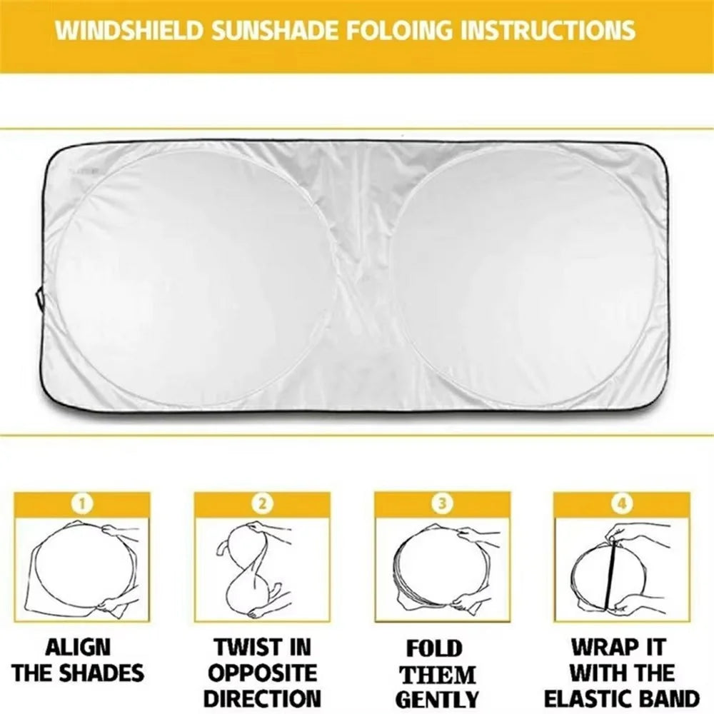 150x70cm Car Windshield Sunshade Foldable Titanium Silver UV Protection Heat Insulation Sun Shade for Vehicle - 6