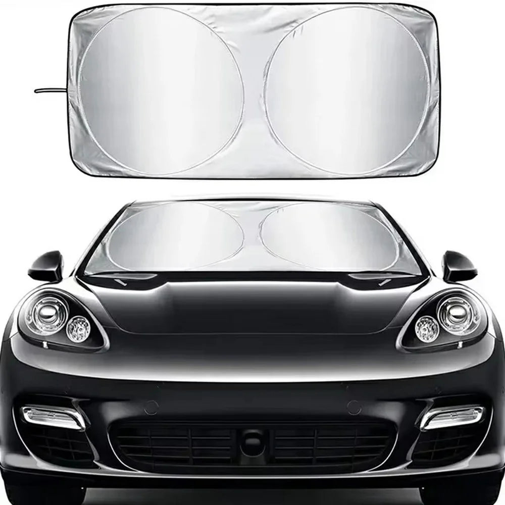 160x86cm Car Windshield Sunshade Foldable Titanium Silver UV Protection Heat Insulation Sun Shade for Vehicle - 1