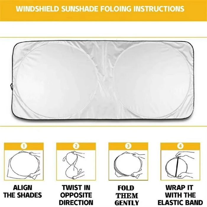 160x86cm Car Windshield Sunshade Foldable Titanium Silver UV Protection Heat Insulation Sun Shade for Vehicle - 5
