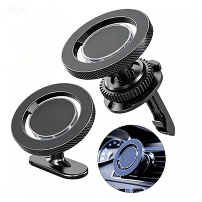 2-in-1 Car Phone Holder Magnetic Dashboard Air Vent Mount 360 Degree Rotation Universal Adjustable Stand - 1