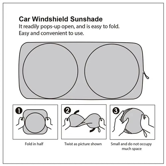 150x80cm Car Windshield Sunshade Foldable Titanium Silver UV Protection Heat Insulation Sun Shade for Vehicle - 7