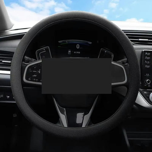 Universal Silicone Steering Wheel Cover Anti-slip 32-47cm Diameter Steering Wheel Sleeve Protector - Black - 1
