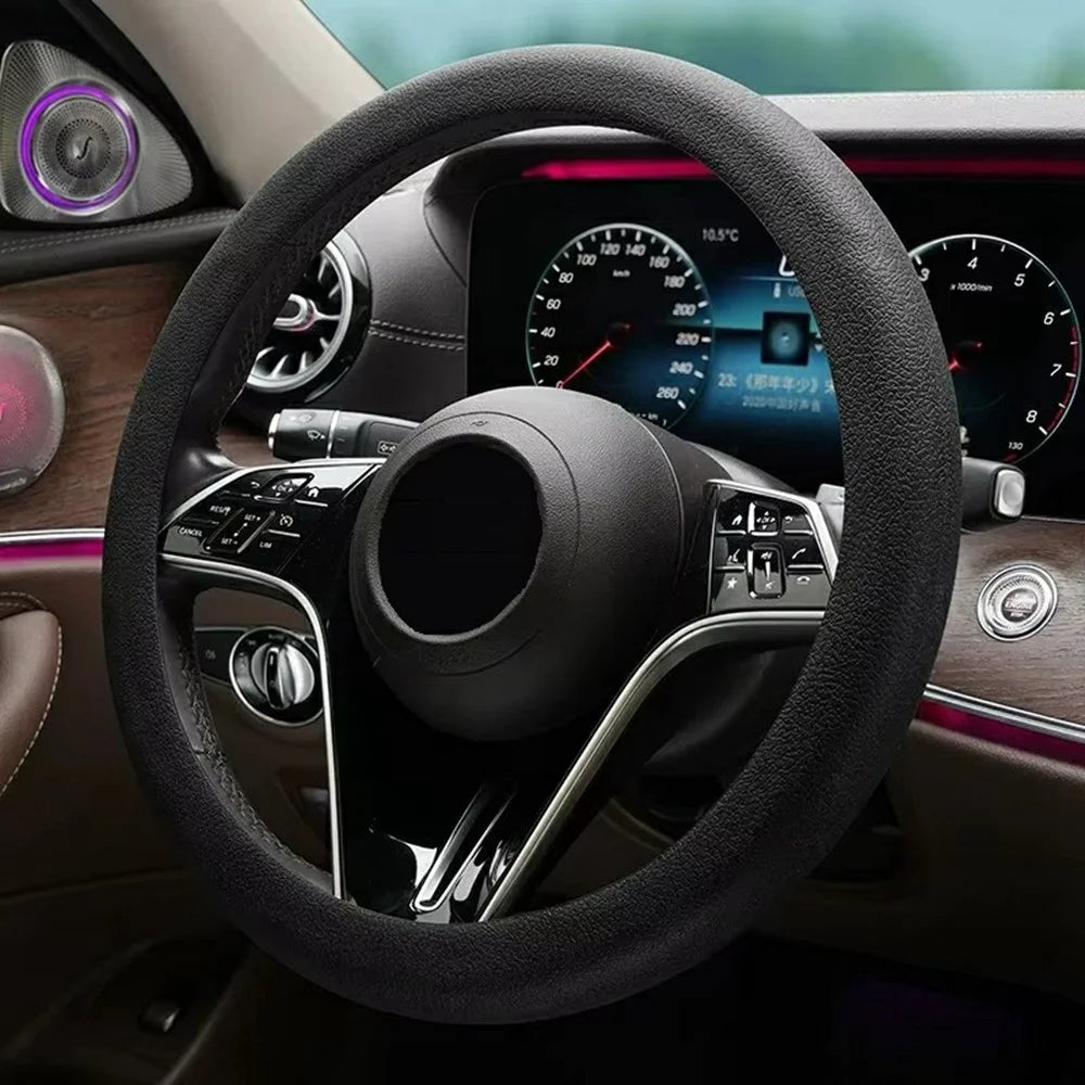 Universal Silicone Steering Wheel Cover Anti-slip 32-47cm Diameter Steering Wheel Sleeve Protector - Black - 2
