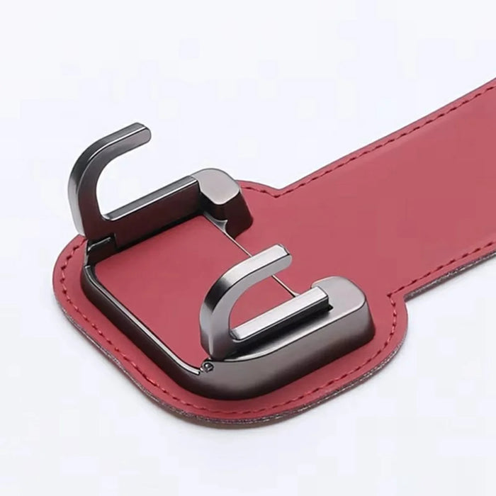 Car Headrest Hook Foldable Metal Seat Back Hanger Multi-function Hidden Hook for Handbag Grocery - Red - 6